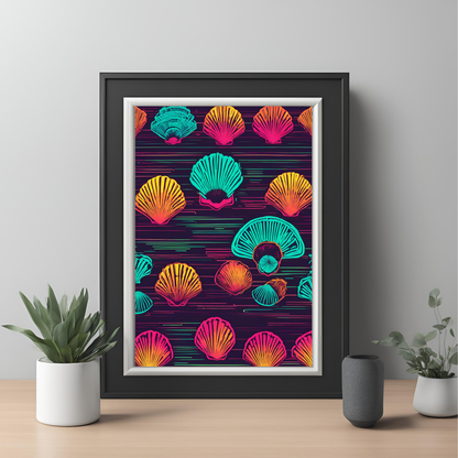 Coastal Gallery Wall - Neon Printable Wall Art Summer Aesthetic Colourful Beach Poster