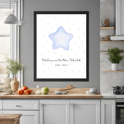 Star Baby Blue Customisable Print Digital Template