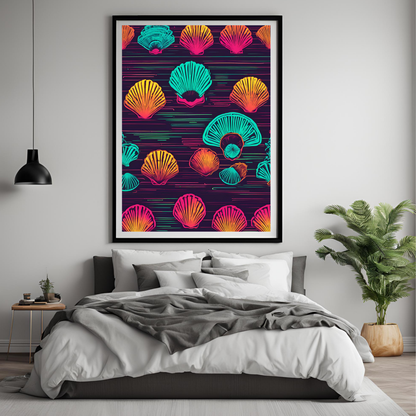 Coastal Gallery Wall - Neon Printable Wall Art Summer Aesthetic Colourful Beach Poster