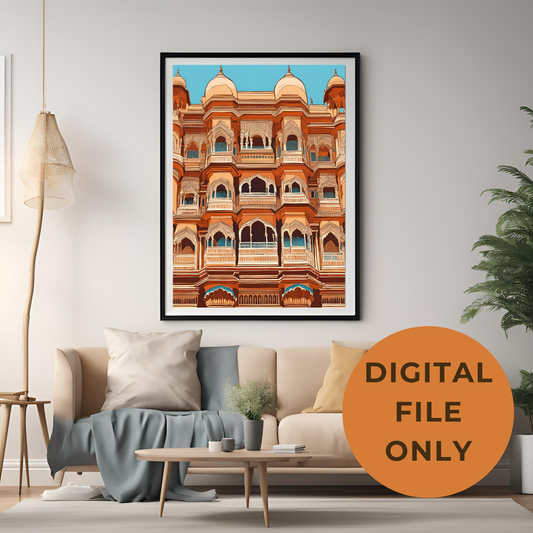 Indian Facade Architecture Wall Art Digital Download