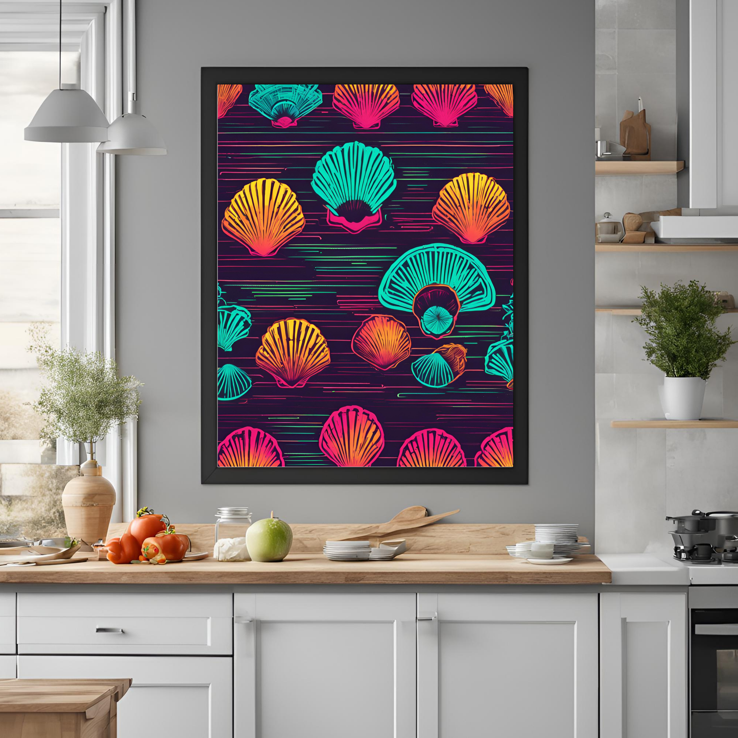 Coastal Gallery Wall - Neon Printable Wall Art Summer Aesthetic Colourful Beach Poster