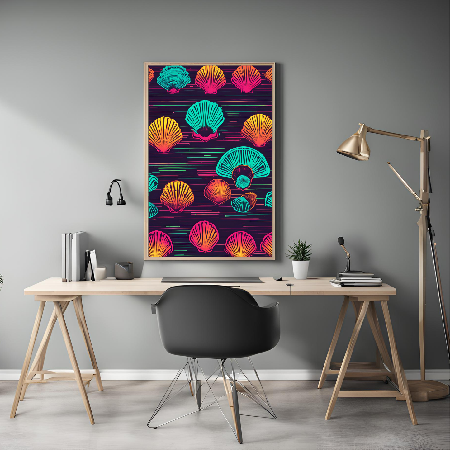 Coastal Gallery Wall - Neon Printable Wall Art Summer Aesthetic Colourful Beach Poster