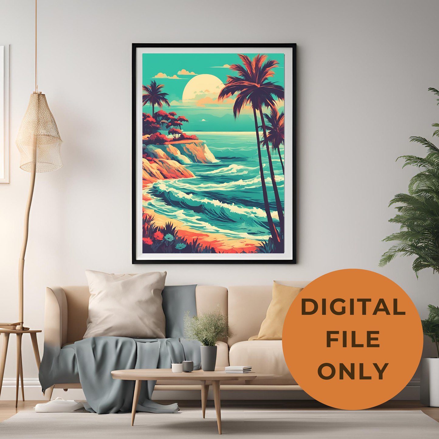 Coastal Gallery Wall - Ocean Printable Wall Art Summer Aesthetic Colourful Beach Poster