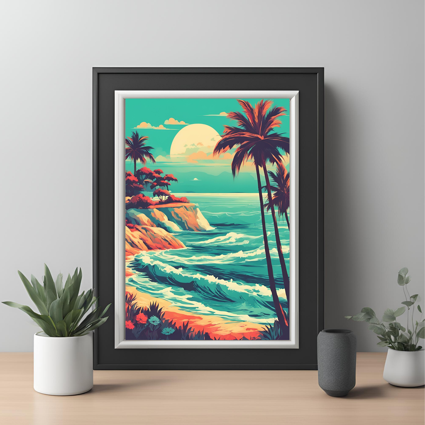 Coastal Gallery Wall - Ocean Printable Wall Art Summer Aesthetic Colourful Beach Poster