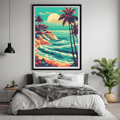 Coastal Gallery Wall - Ocean Printable Wall Art Summer Aesthetic Colourful Beach Poster