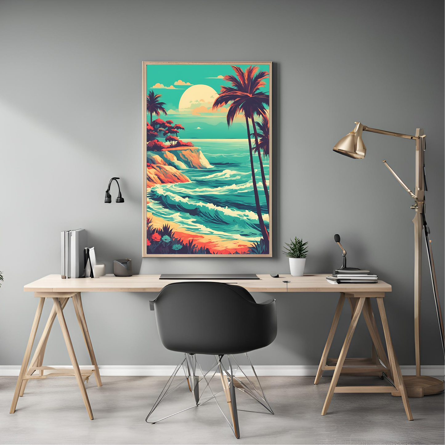 Coastal Gallery Wall - Ocean Printable Wall Art Summer Aesthetic Colourful Beach Poster