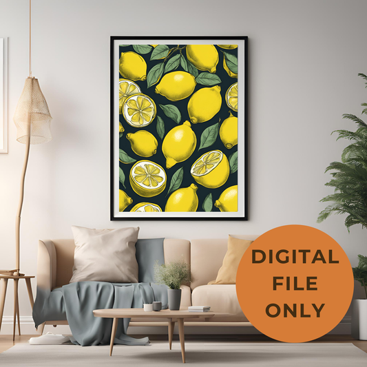 Lemon Collage - Digital Printable Wall Art