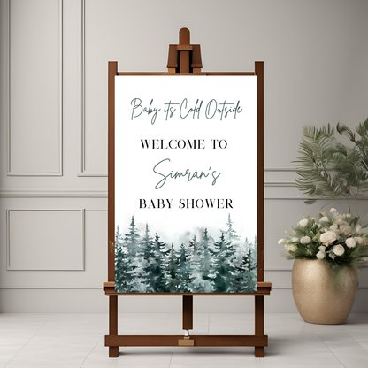 Snowy Wonderland Baby Shower Welcome Sign