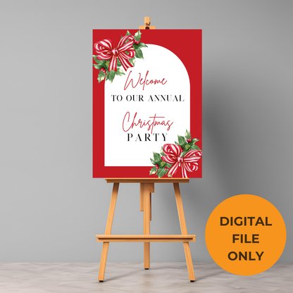 Christmas Party Ribbon Welcome Sign