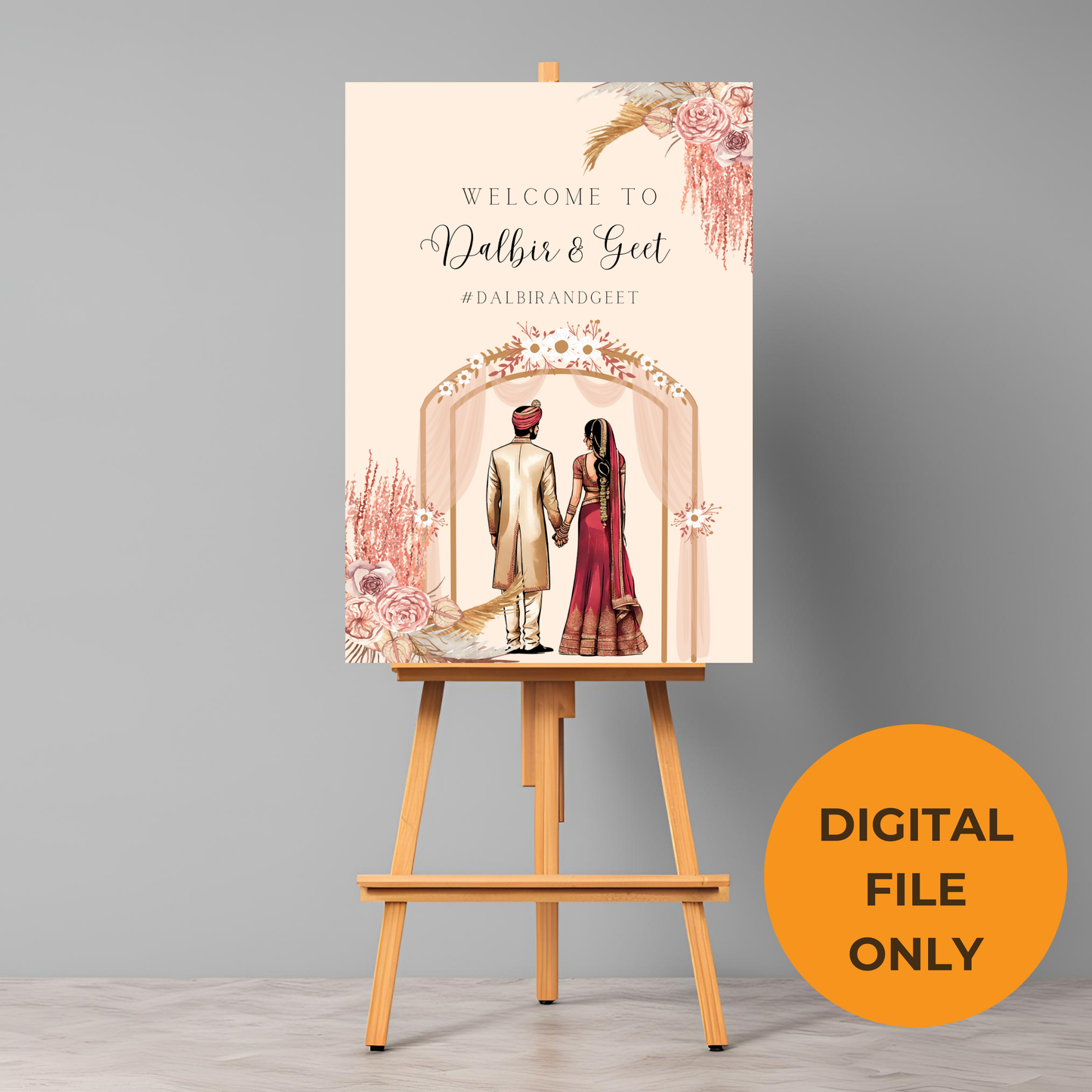 Peach Entrance Board Digital Download - Online Template