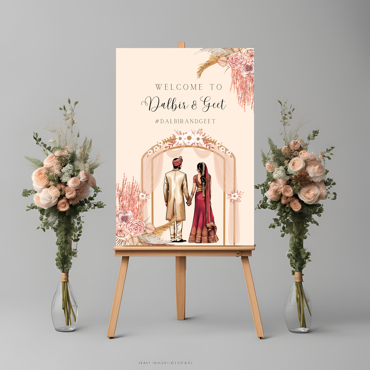 Peach Entrance Board Digital Download - Online Template