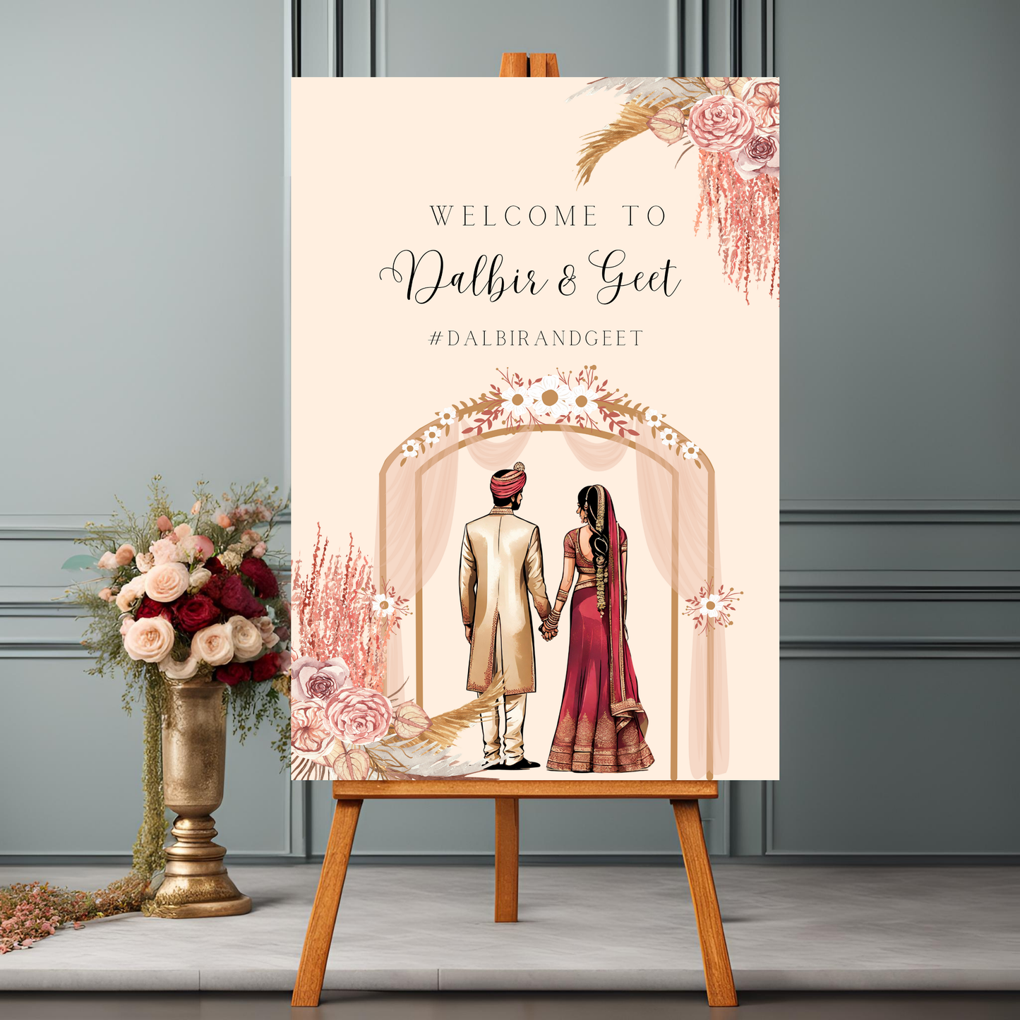 Peach Entrance Board Digital Download - Online Template