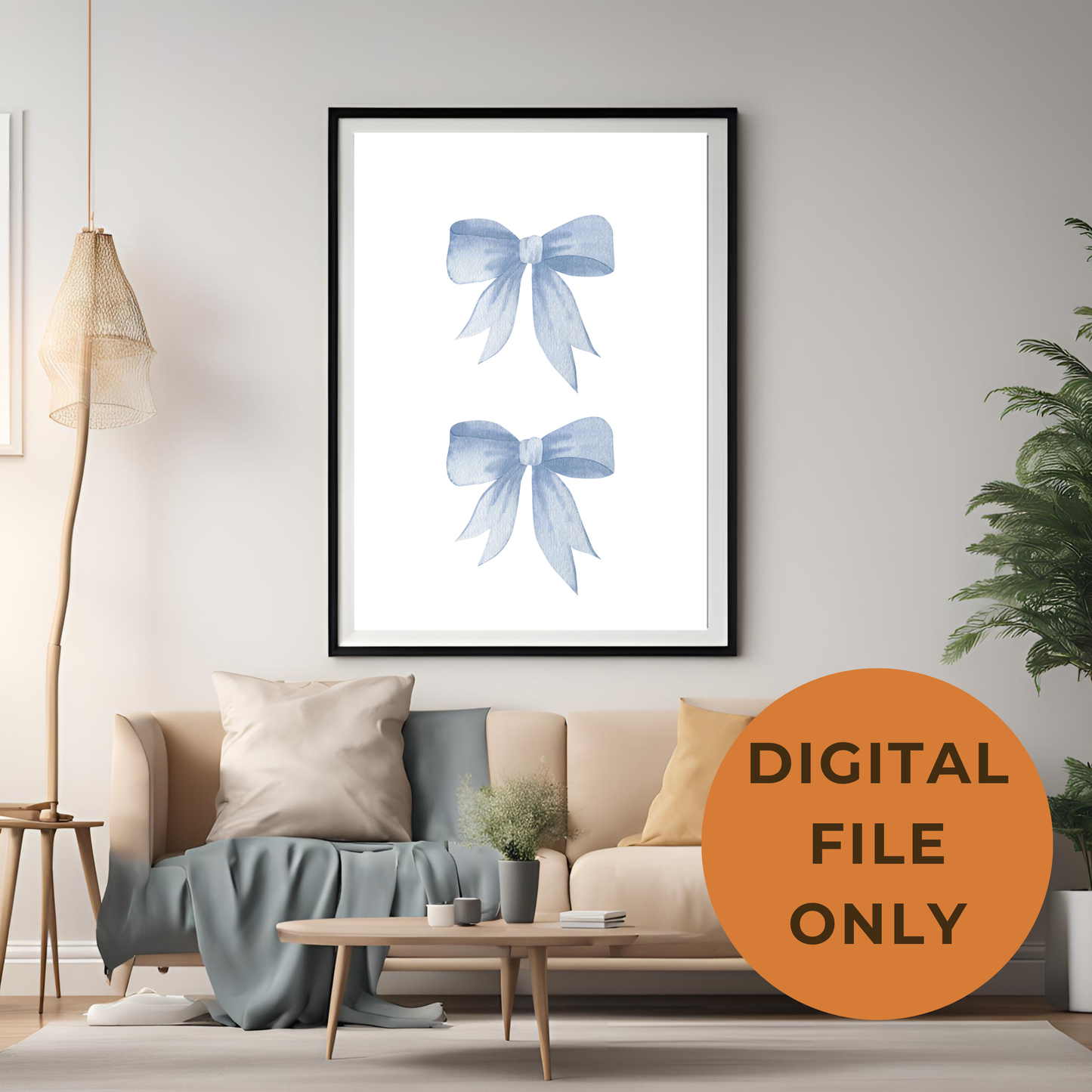 Blue Bows Wall Art Digital Download