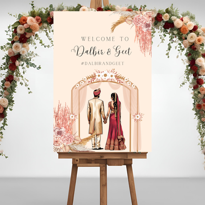 Peach Entrance Board Digital Download - Online Template