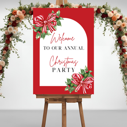 Christmas Party Ribbon Welcome Sign