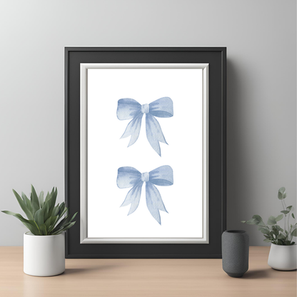 Blue Bows Wall Art Digital Download