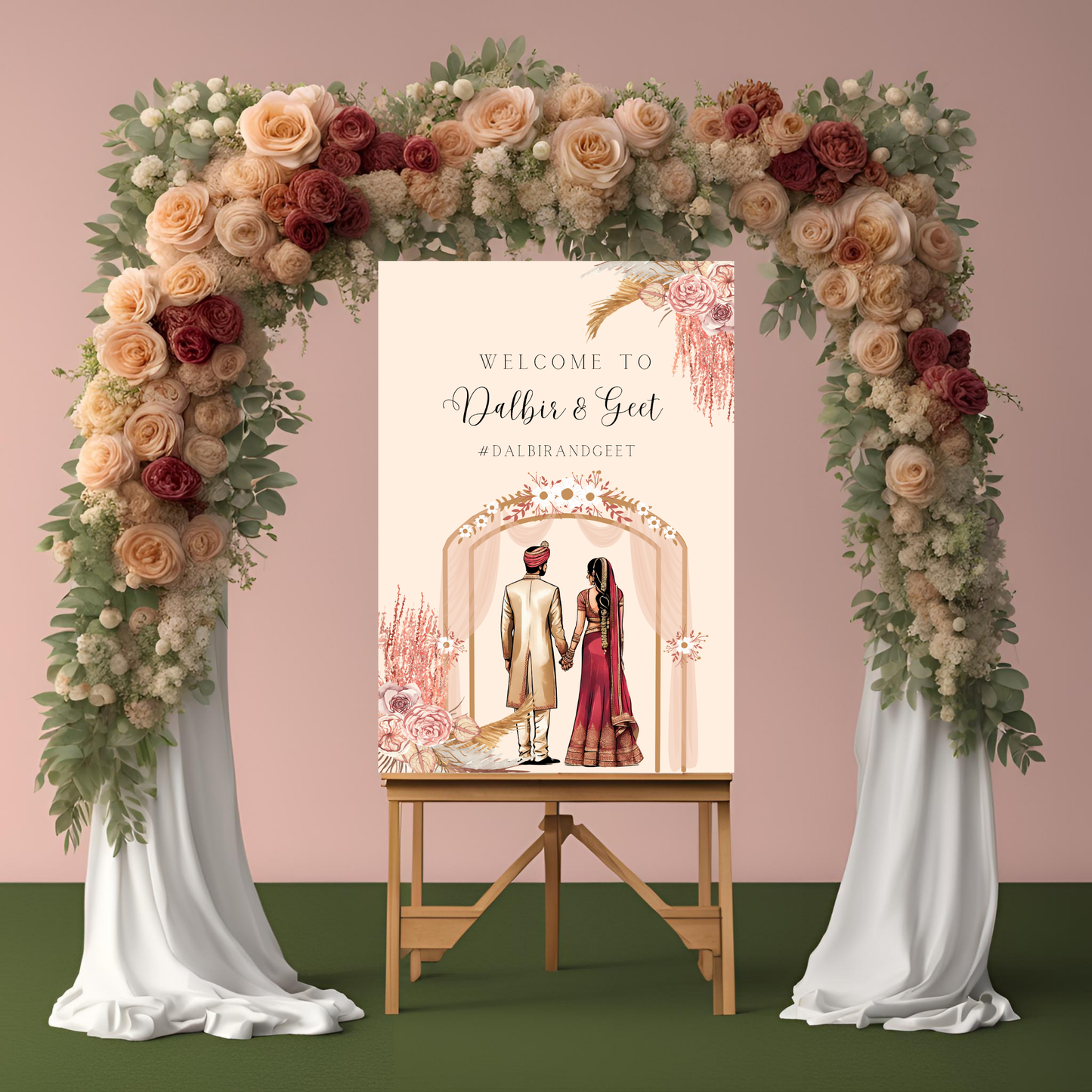 Peach Entrance Board Digital Download - Online Template