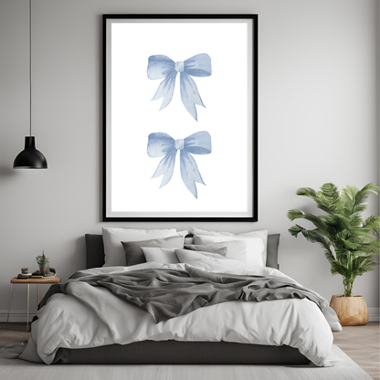 Blue Bows Wall Art Digital Download