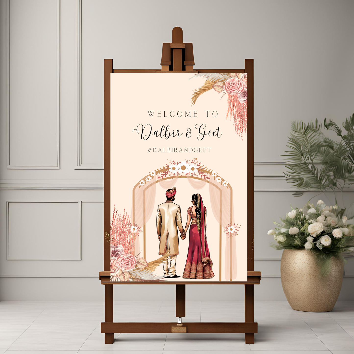 Peach Entrance Board Digital Download - Online Template