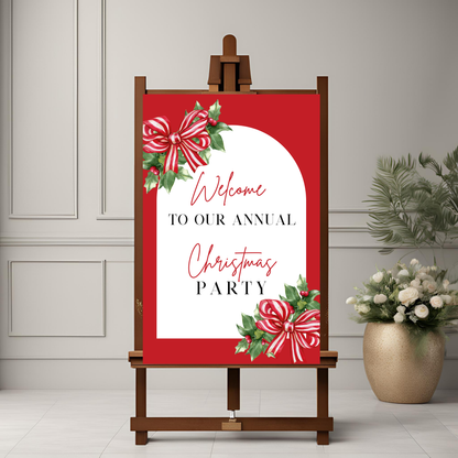 Christmas Party Ribbon Welcome Sign