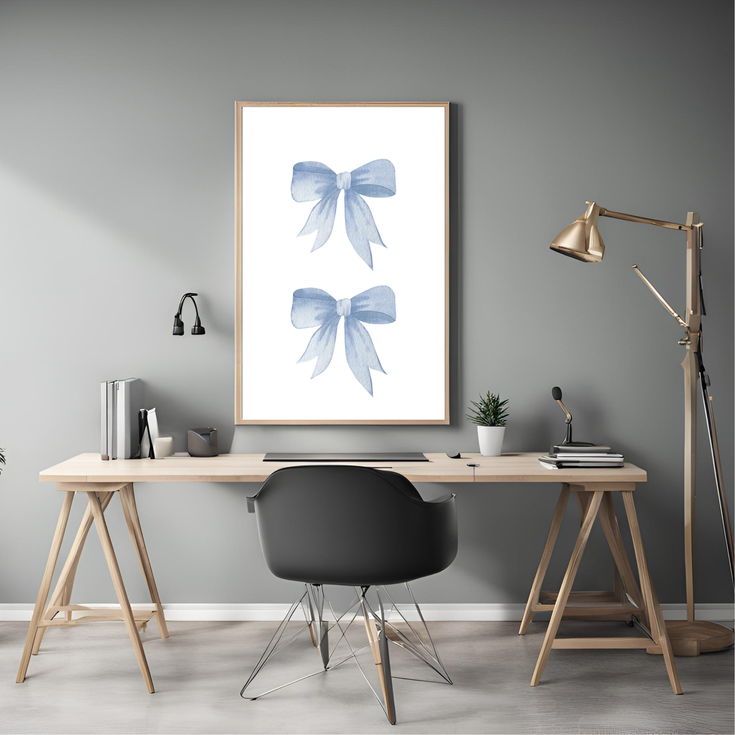 Blue Bows Wall Art Digital Download