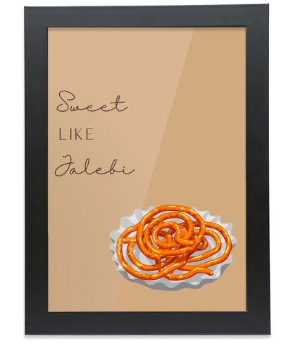 Jalebi Black Framed A4 Portrait Print