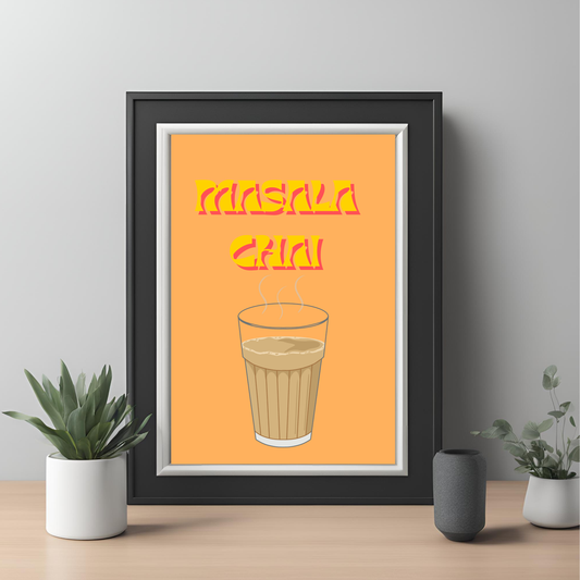 Masala Chai Black Framed A4 Portrait Print