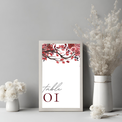 Blossom Table Number Digital Download - Online Template