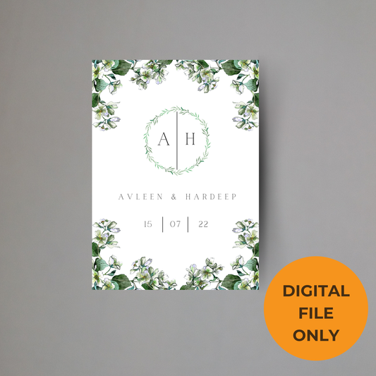 Leaf Invite Inserts Digital Download 6pcs - Online Template