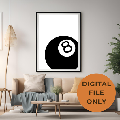 Number 8 Ball Wall Art Digital Download