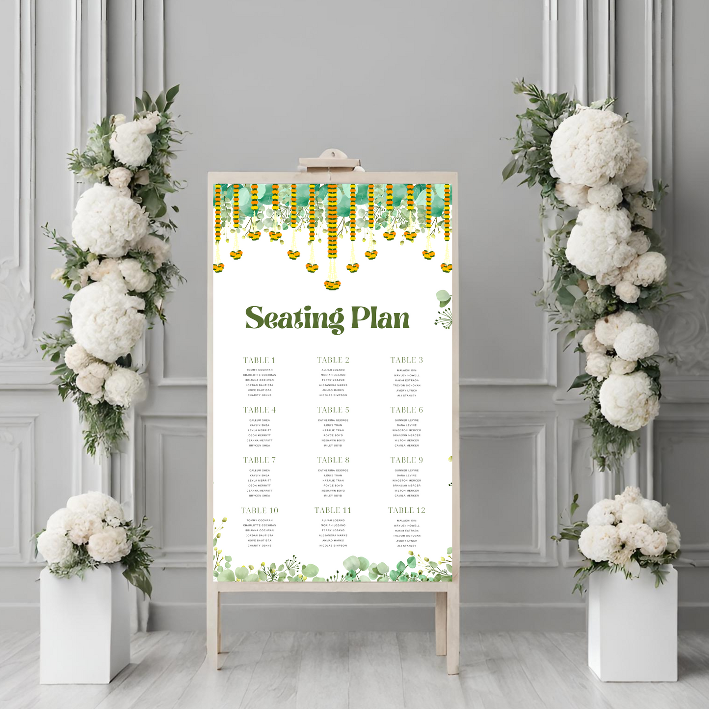 Nature Seating Plan Digital Download - Online Template