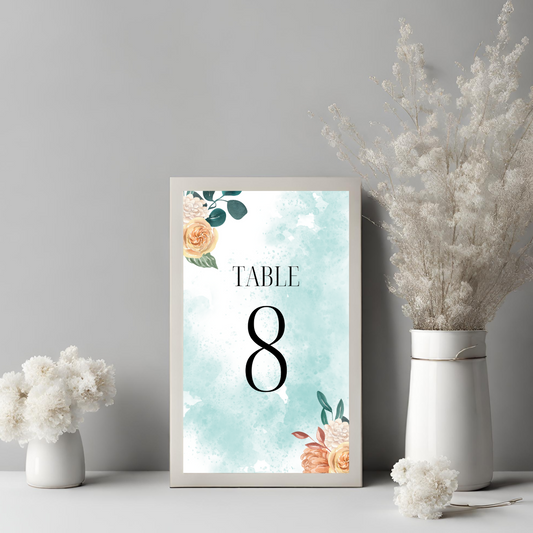 Teal Table No Digital Download - Online Template