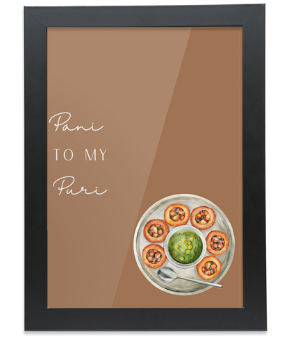 Pani Puri Black Framed A4 Portrait Print